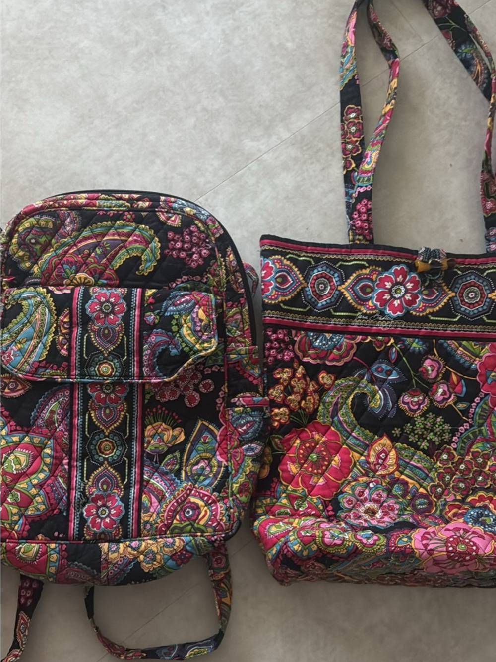 Vera Bradley  Floral Tote and Mini Backpack